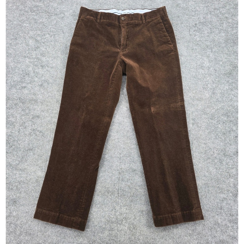 Polo Ralph Lauren Mens 34x30 (fit 34x28) Brown Corduroy Classic Fit Pants Hemmed